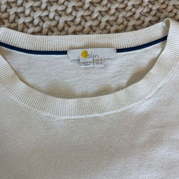 Pair of Boden Antonia Puff Sleeve Sweater Jumper Set of Two Black Cream Basics - Picture 10 of 15